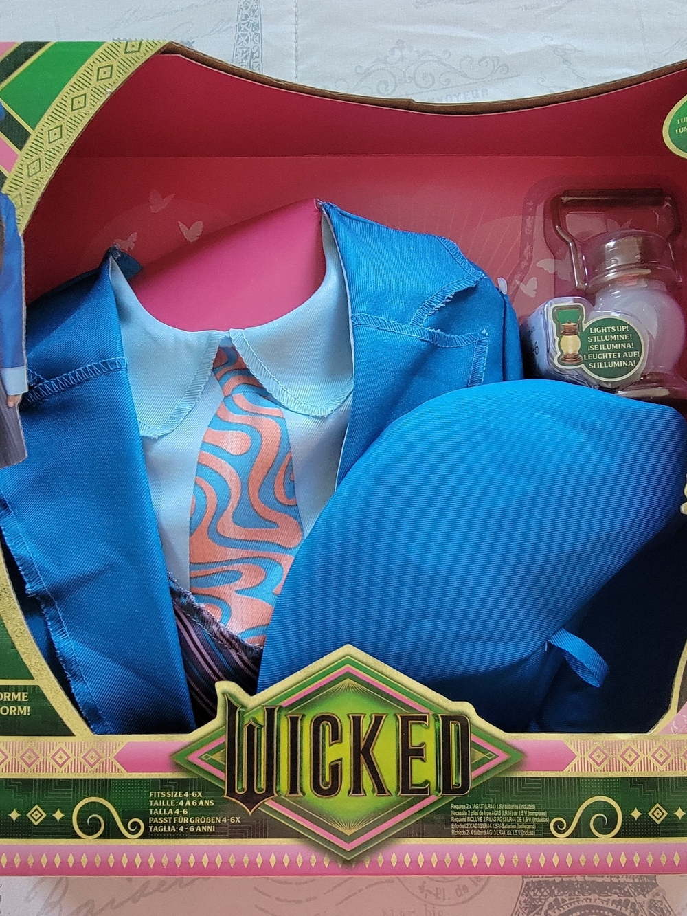 Wicked Blue Kids' Costume Outfit with Tie and Hat
